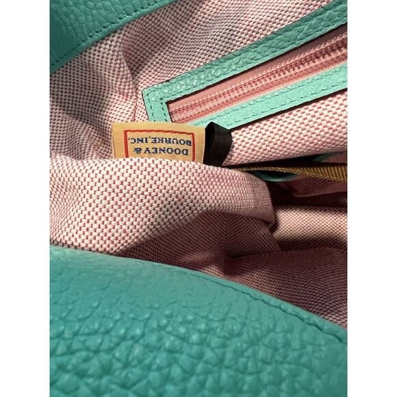 Dooney & Bourke Pebble Grain Logo Lock Sac Handbag Spearmint Tiffany Wallet Key - Picture 15 of 16
